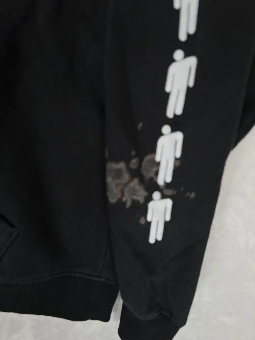 Billie Eilish Hoodie Mens Small Black Blohsh Logo Sleeve Graphic Pullover